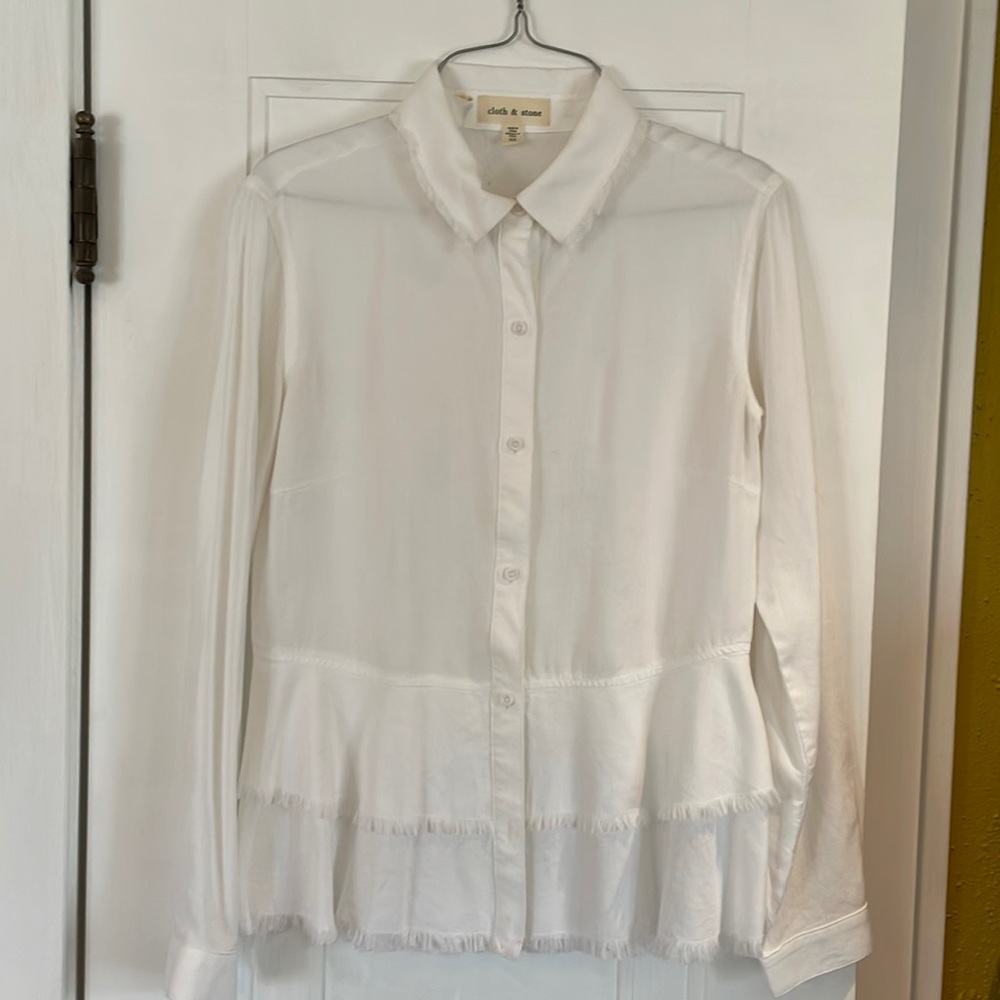 From Anthropology Cloth& Stone White Blouse